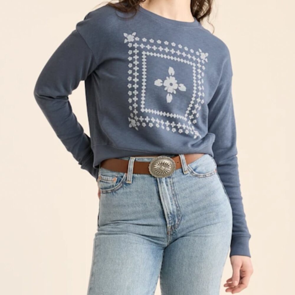 Women's Square Graphic French Terry Crewneck